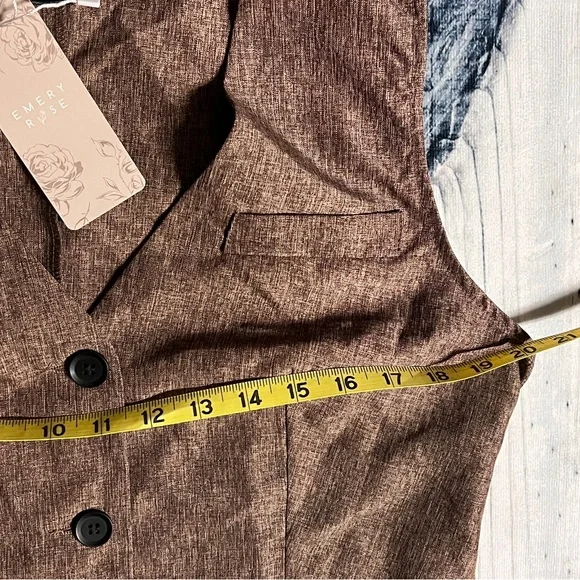 NWT Emery Rose Two Piece/ Brown Vest and Pants Set Size L - Picture 8 of 16